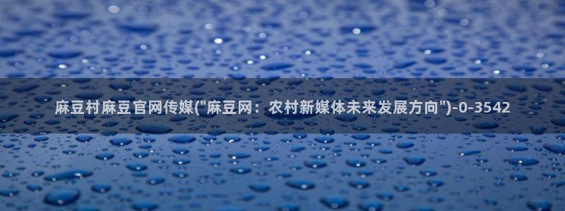 麻豆台湾传媒官网：麻豆村麻豆官网传媒(\