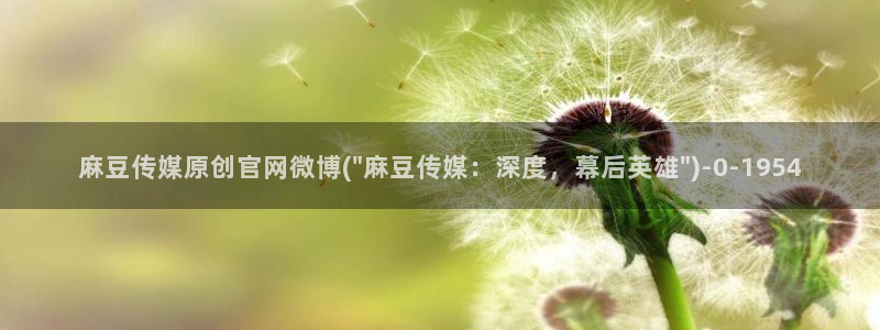 麻豆传媒官网链接：麻豆传媒原创官网微博(\